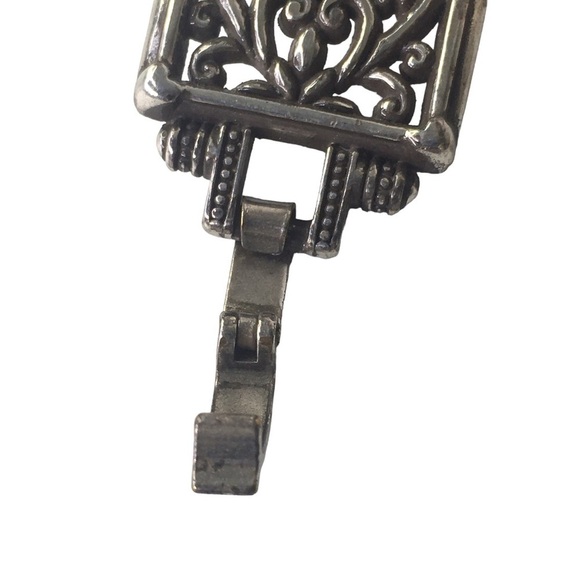 Brighton Vintage "Berkeley" Scroll Link Bracelet Silver Plate Retired Hearts - Picture 12 of 13